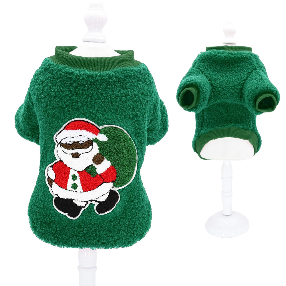 Christmas Dog Clothes T-shirt Cute Puppy -Cat Christmas Clothes Costume