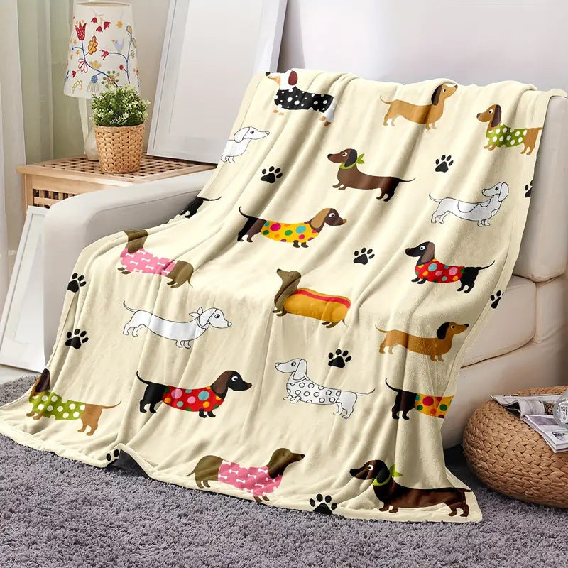 Dachshund Blanket Flannel Cover Blanket