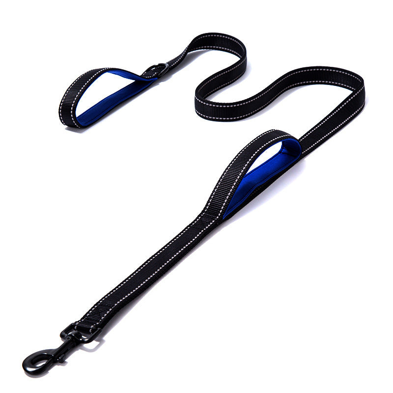 Pet Products Leash- Leash Nylon Double Thickened Reflective Dog Leash