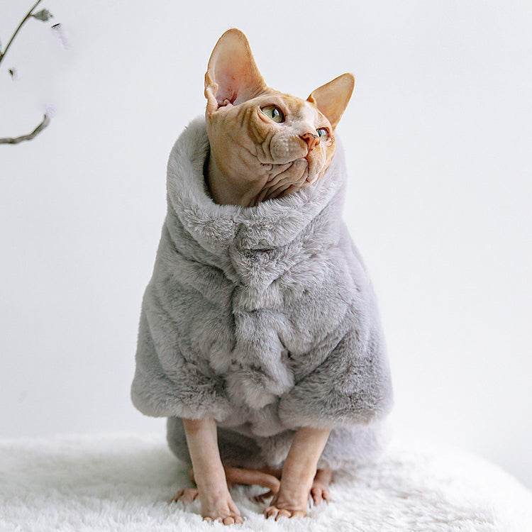 Hairless Pets.  Thick Fluffy Cat Jackets For Autumn And Winter wear. Comes in all sizes.