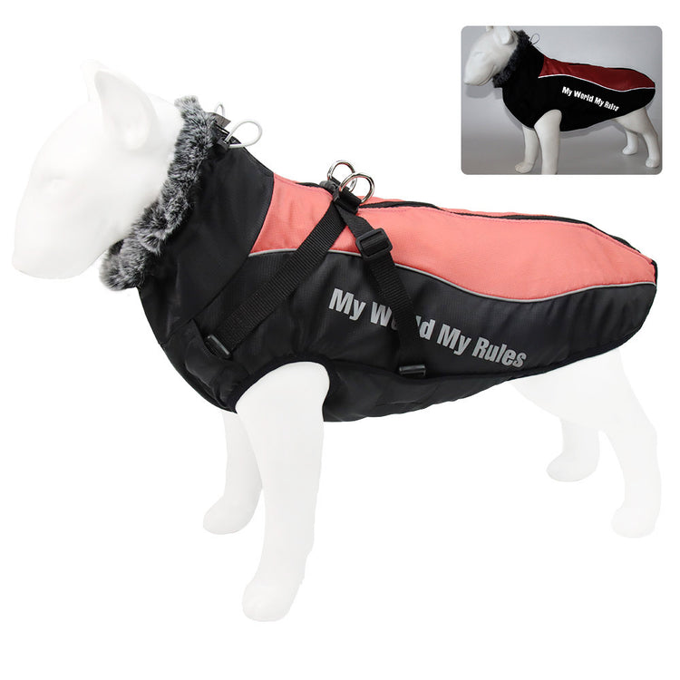 New Large Pet Clothes- Warm Reflective Dog Clothes -Thickened Dog Jackets