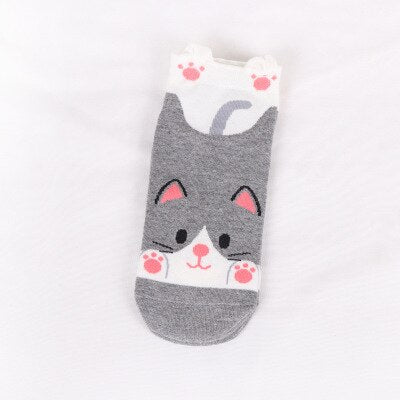 Women Socks -Funny Novelty Comfortable  Full Cotton Short Socks - Cute Character designs