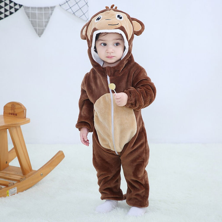 Baby Rompers Winter Kigurumi Lion Costume For Girls Boys Toddler Animal Jumpsuit Infant Clothes Pyjamas Kids Overalls ropa bebes