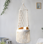 Simple hand woven cat nest hammock basket wall hanging household pet basket dog cat basket swing net pocket