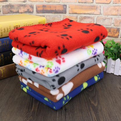 Pet warm Dog Blankets for Small Dogs -Puppy-kitten- Blanket- Cute Paw Print.