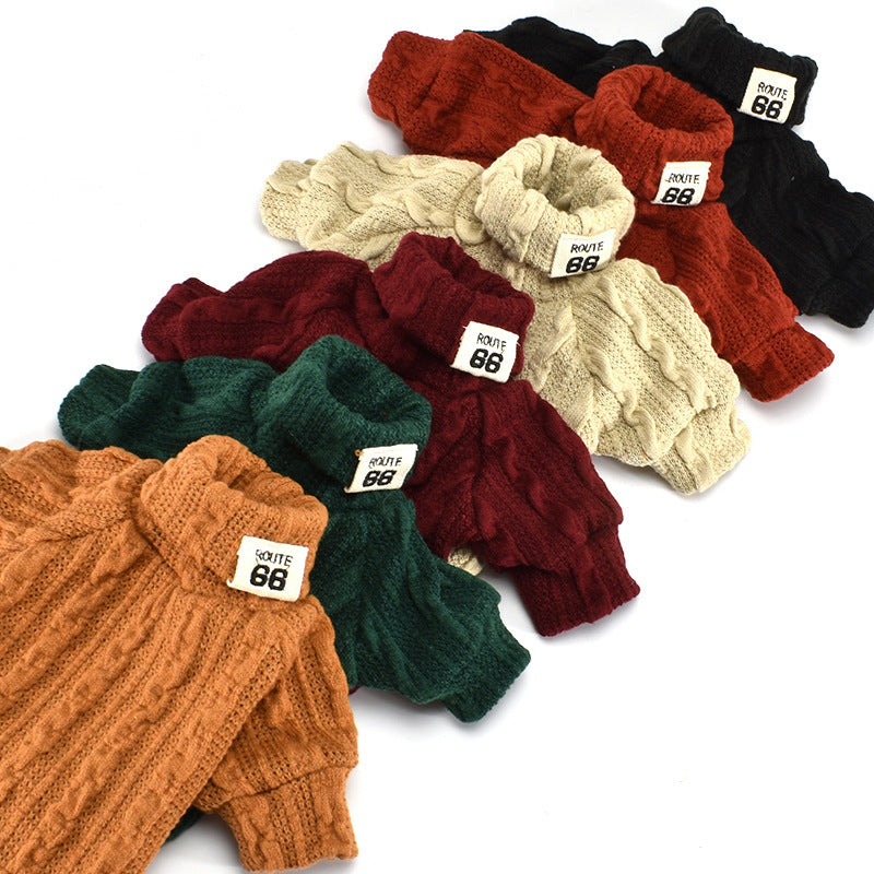 Dog Sweater Turtleneck -Solid Color Dogs Clothes -Warm Cotton For Puppy- Small Medium Dogs