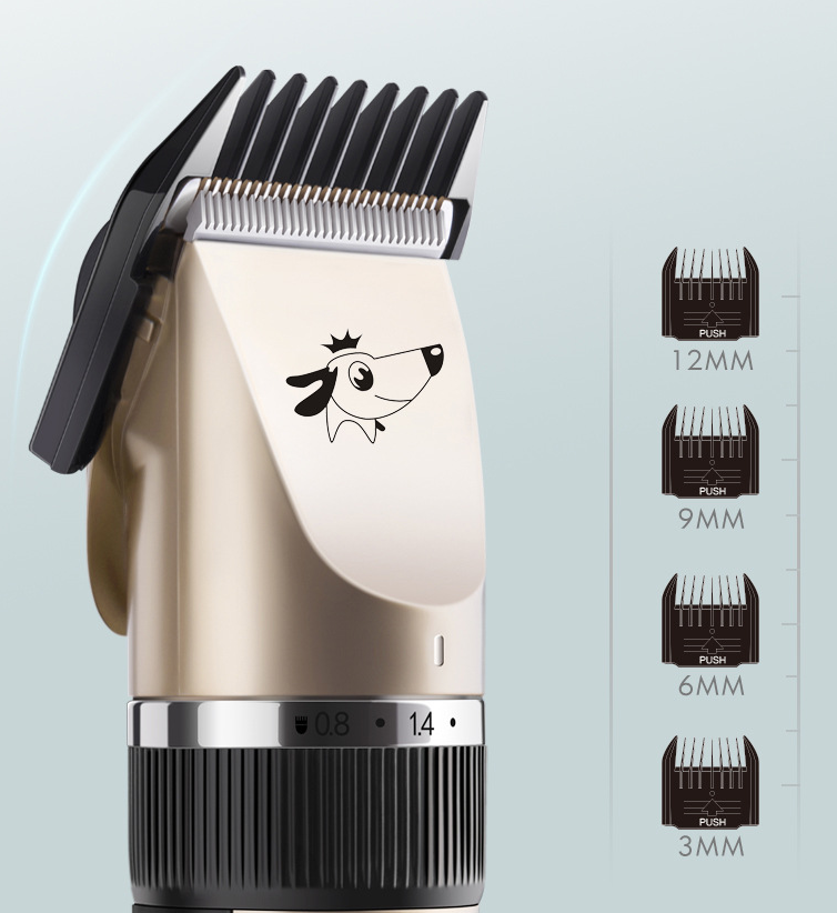 Dog Hair Clipper - Com bateria de íon de lítio recarregável e quatro cabeças de pente diferentes.