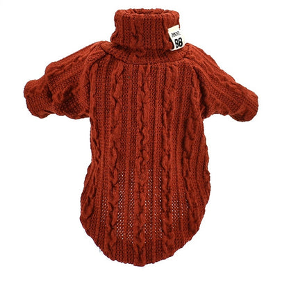 Dog Sweater Turtleneck -Solid Color Dogs Clothes -Warm Cotton For Puppy- Small Medium Dogs