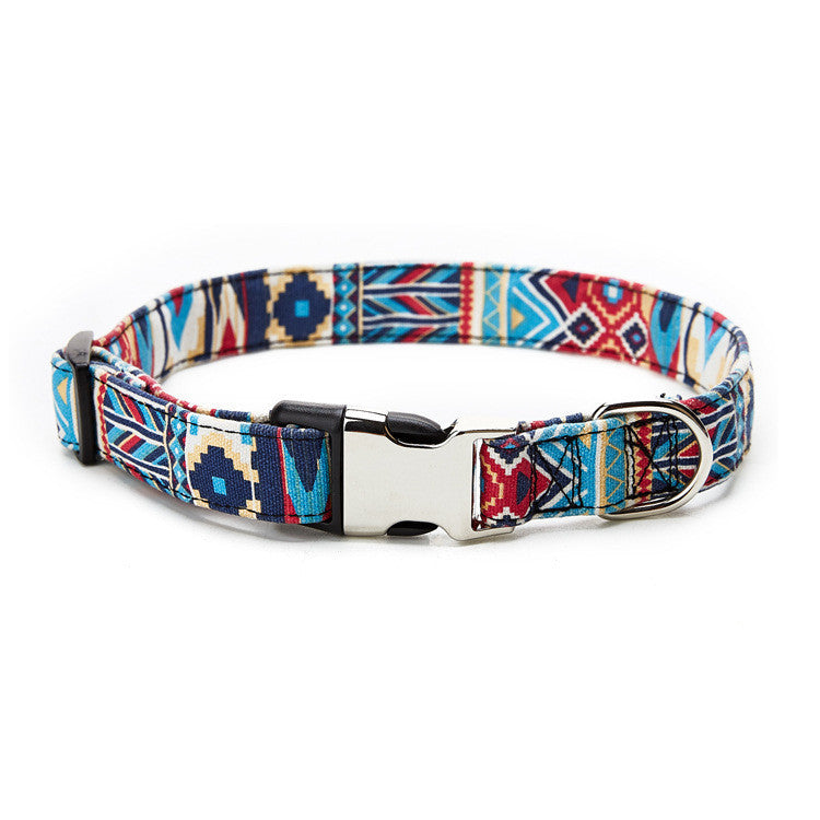 Ethnic style half metal dog collar