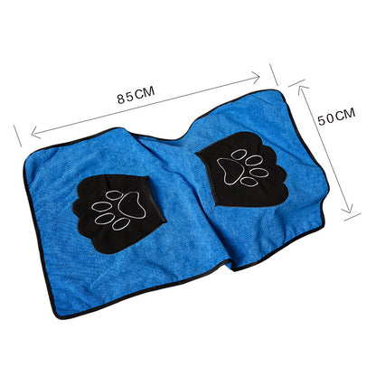 Pet absorbent towel- bath towel with pet paw