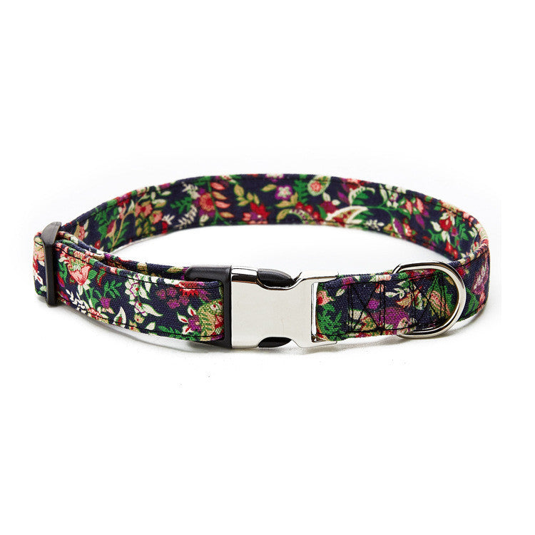 Ethnic style half metal dog collar