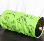 Expandable and Foldable Cat Tent Tunnel with toy. Light-weight material.