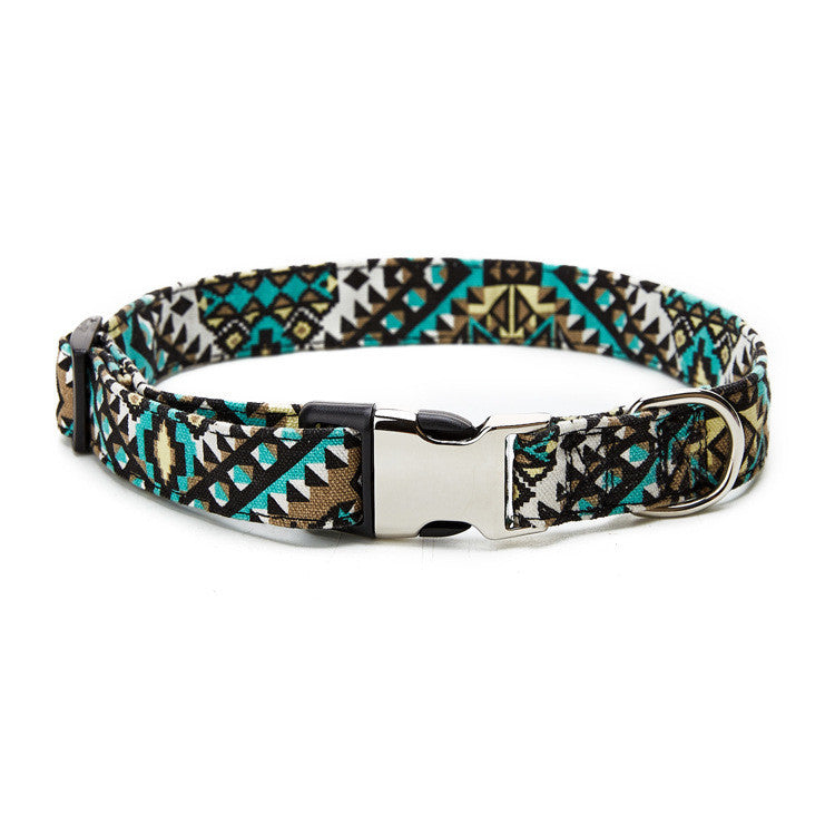 Ethnic style half metal dog collar