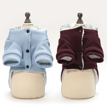 Thickened Warm Hooded Padded Clothes For Pets- Comes in 2 colours