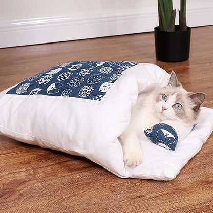 Cat Sleeping Bag - Semi Closed Cat Mattress - Washable bed