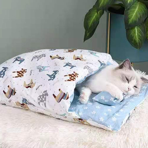 Cat Sleeping Bag - Semi Closed Cat Mattress - washable bed