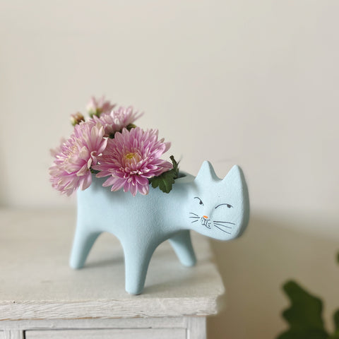 Handmade Ceramic Cat Succulent Flower Pot