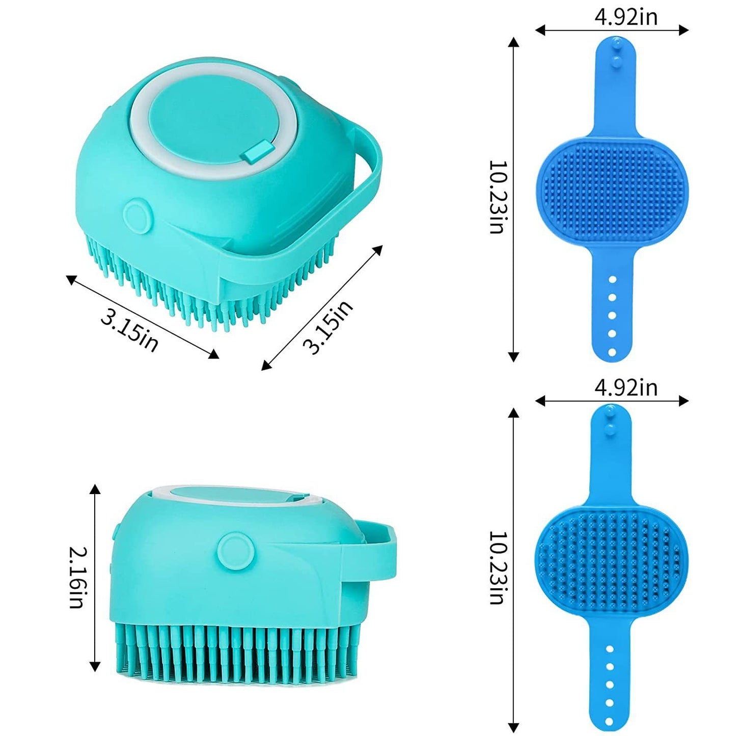 3-piece Set Dog Bath Brush Shampoo Brush Massage Brush