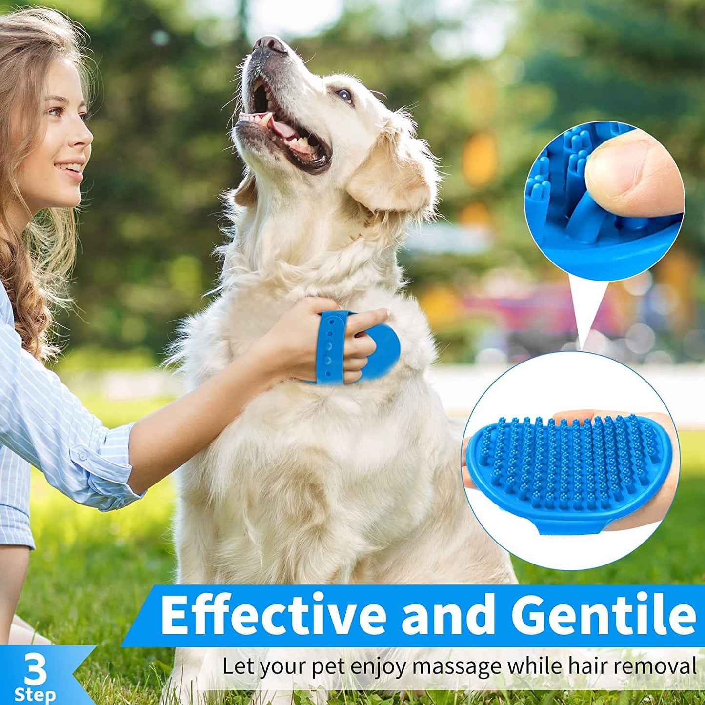 3-piece Set Dog Bath Brush Shampoo Brush Massage Brush