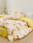 Cotton Four-piece Set Girl Heart Cartoon Pure Cotton Bed Linen Duvet Cover Bed