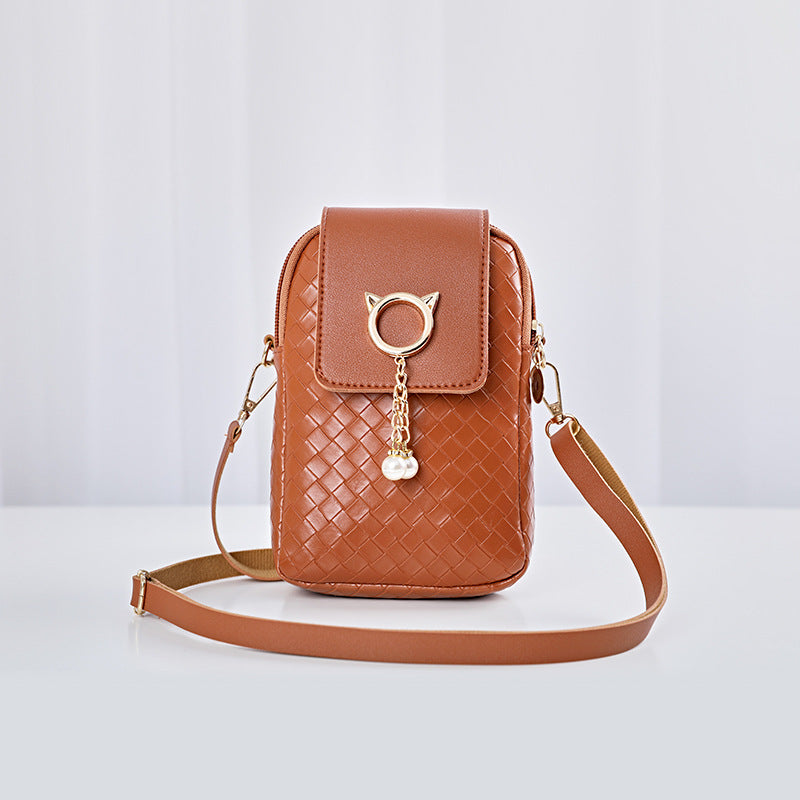 Bolsa feminina nicho mini bolsa para celular nova tendência feminina bolsa mensageiro de ombro 