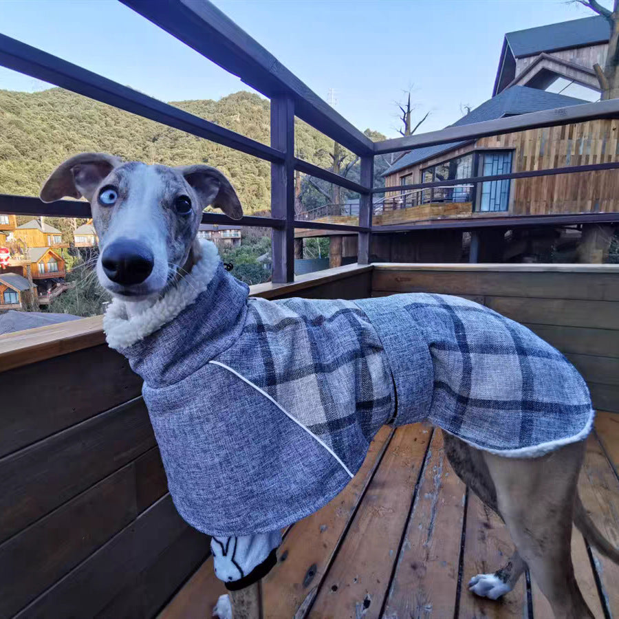 Pet Clothes Autumn And Winter- New Plaid Jacket- Cold Cotton Coat Pet Supplies