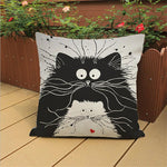 Cute Cartoon Pattern Anime Pillowcase Cat Pillow Case Married Couples Kitten Cushions Cover Outdoor Chair Cushions