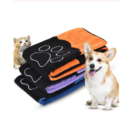 Pet absorbent towel- bath towel with pet paw