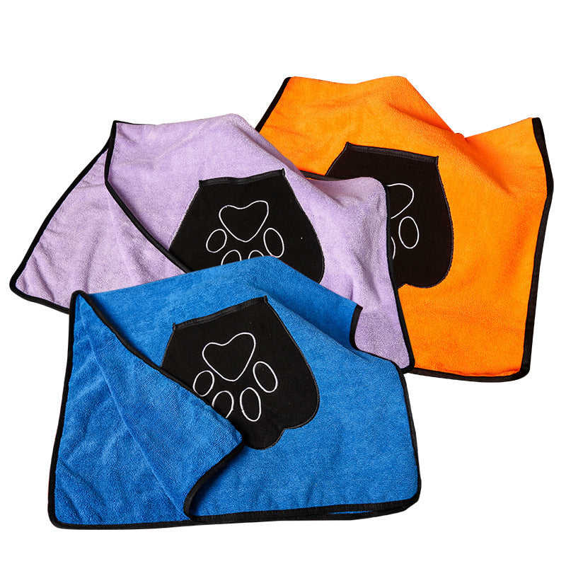 Pet absorbent towel- bath towel with pet paw