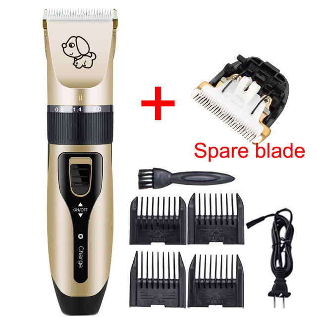 Dog Hair Clipper - Com bateria de íon de lítio recarregável e quatro cabeças de pente diferentes.