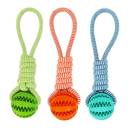 Dog Toys Balls Interactive- Treat Rope -Rubber treatBalls For Small Medium Dogs -Chewing Bite Resistant Pet Tooth Cleaning