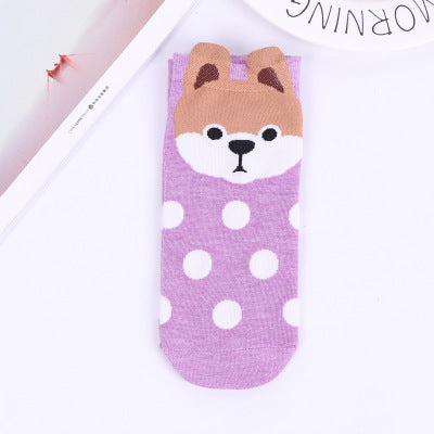 Women Socks -Funny Novelty Comfortable  Full Cotton Short Socks - Cute Character designs