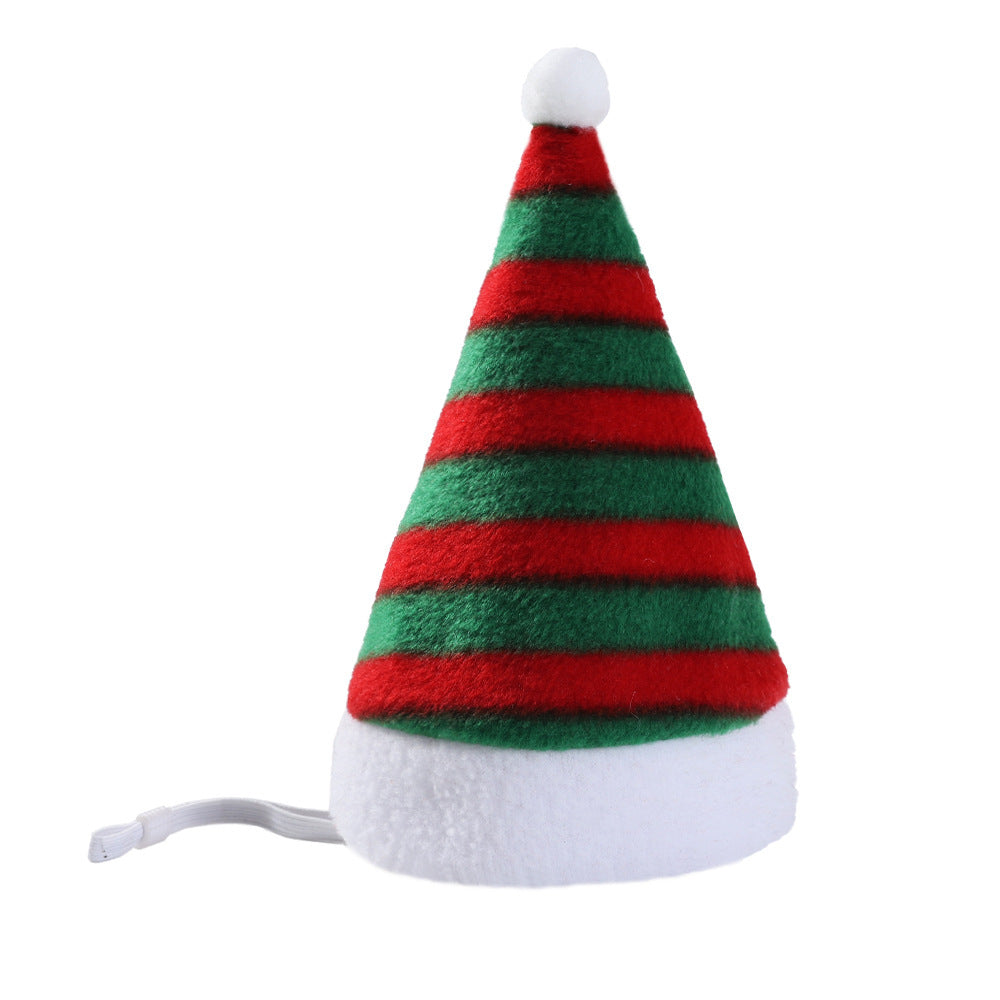 Multicolor Pet Christmas Hat Stripes