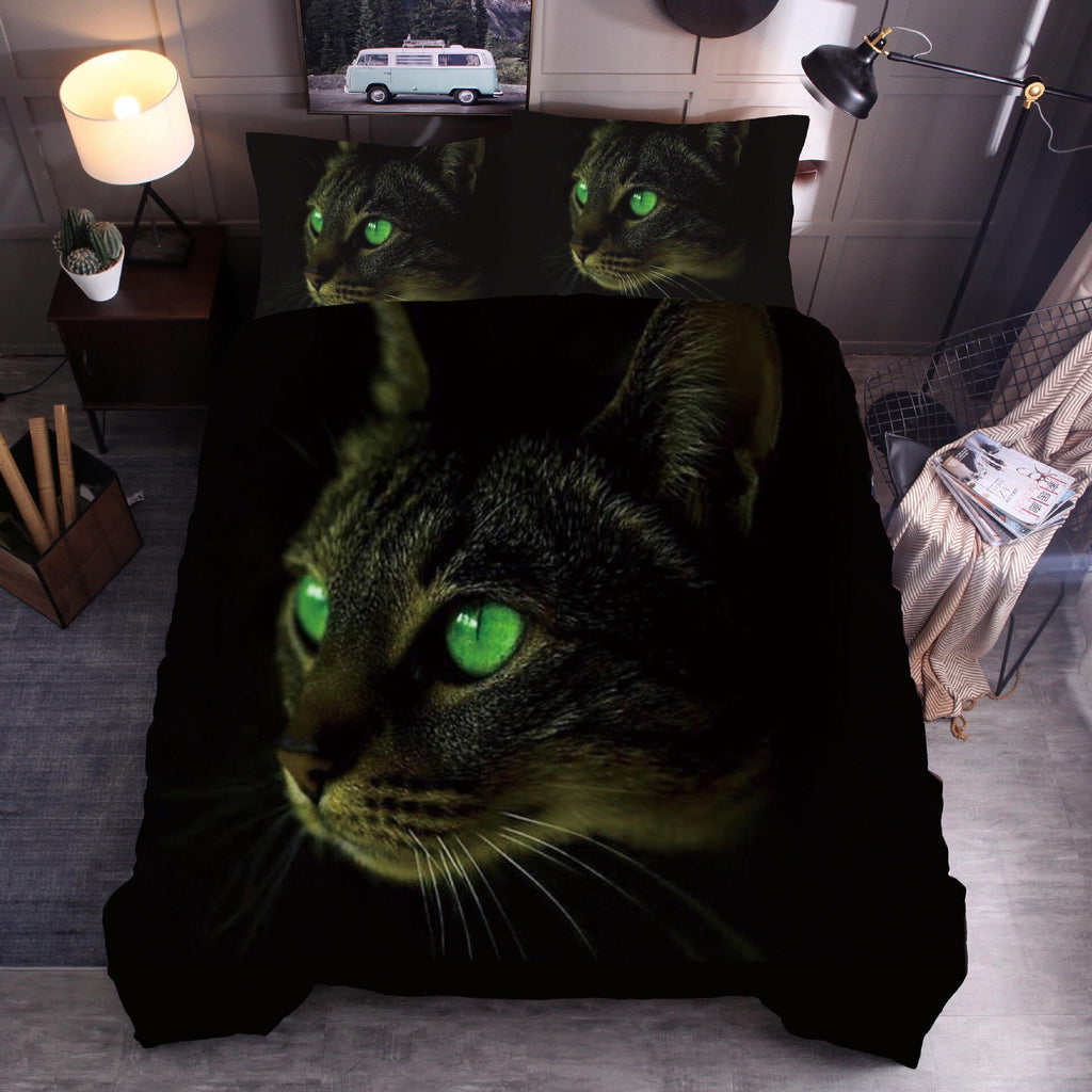 Animal 3 DHome Roupa de cama têxtil - Capa de edredão - Capa de edredão para cama - Capa de cama com design de gato