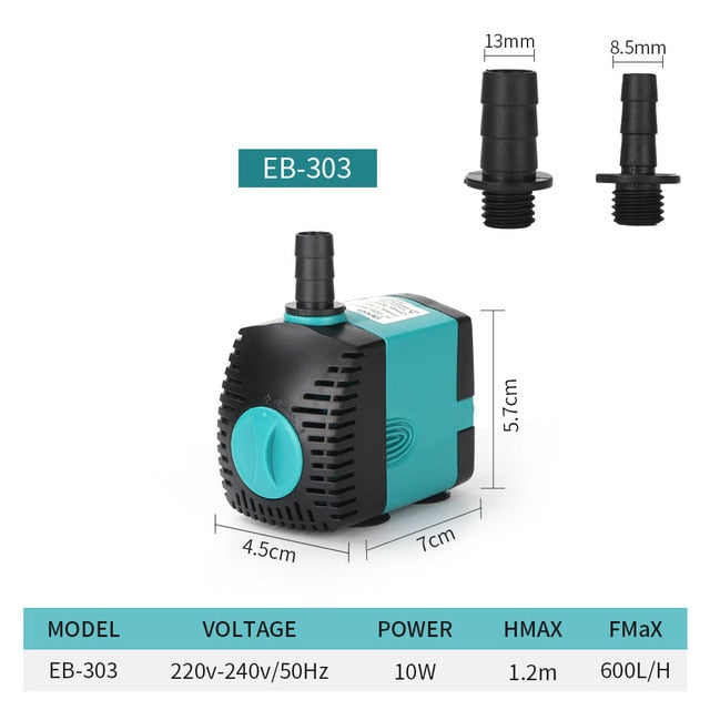 3W 6W 10W 15W 25W Ultra-Quiet Submersible Water Fountain Pump- Filter Fish Pond Aquarium Water Pump Tank Fountain 220V-240V