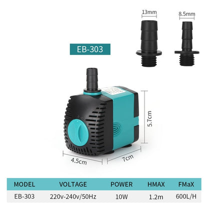 3W 6W 10W 15W 25W Ultra-Quiet Submersible Water Fountain Pump- Filter Fish Pond Aquarium Water Pump Tank Fountain 220V-240V