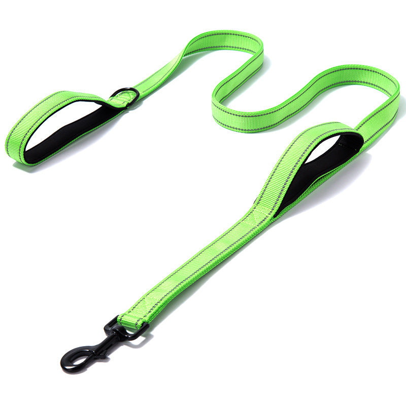 Pet Products Leash- Leash Nylon Double Thickened Reflective Dog Leash