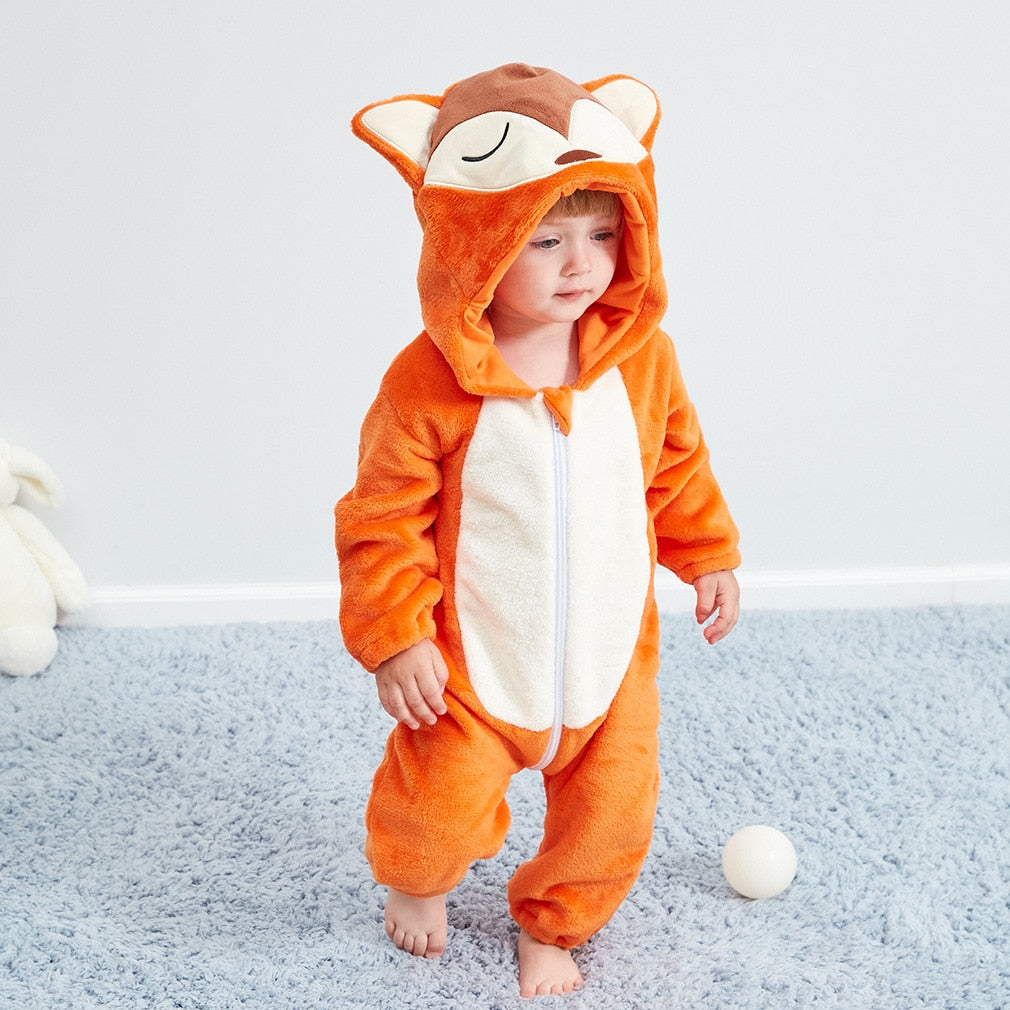 Baby Rompers Winter Kigurumi Lion Costume For Girls Boys Toddler Animal Jumpsuit Infant Clothes Pyjamas Kids Overalls ropa bebes