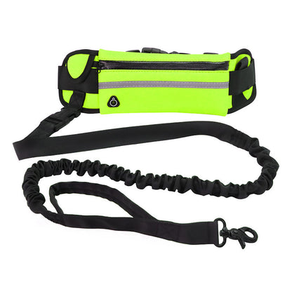 Handsfree Bungee Dog Leash- Running-Up To 180lbs Large Dogs- Phone Pocket And Water Bottle Holder