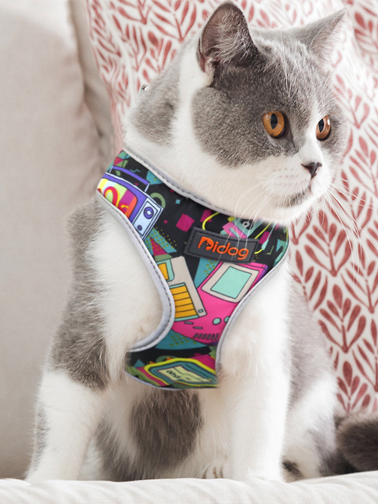 Cat walking -cat harness cat leash - Dog Harness- Reflective design at night