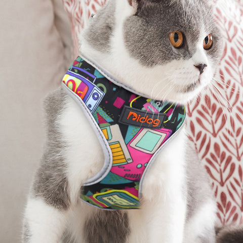 Cat walking -cat harness cat leash - Reflective design at night