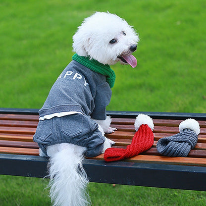 Pet christmas wool scarf