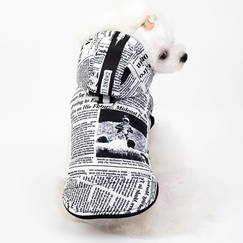 Newspaper cotton pet clothes- Cold Weather- Pet Jacket