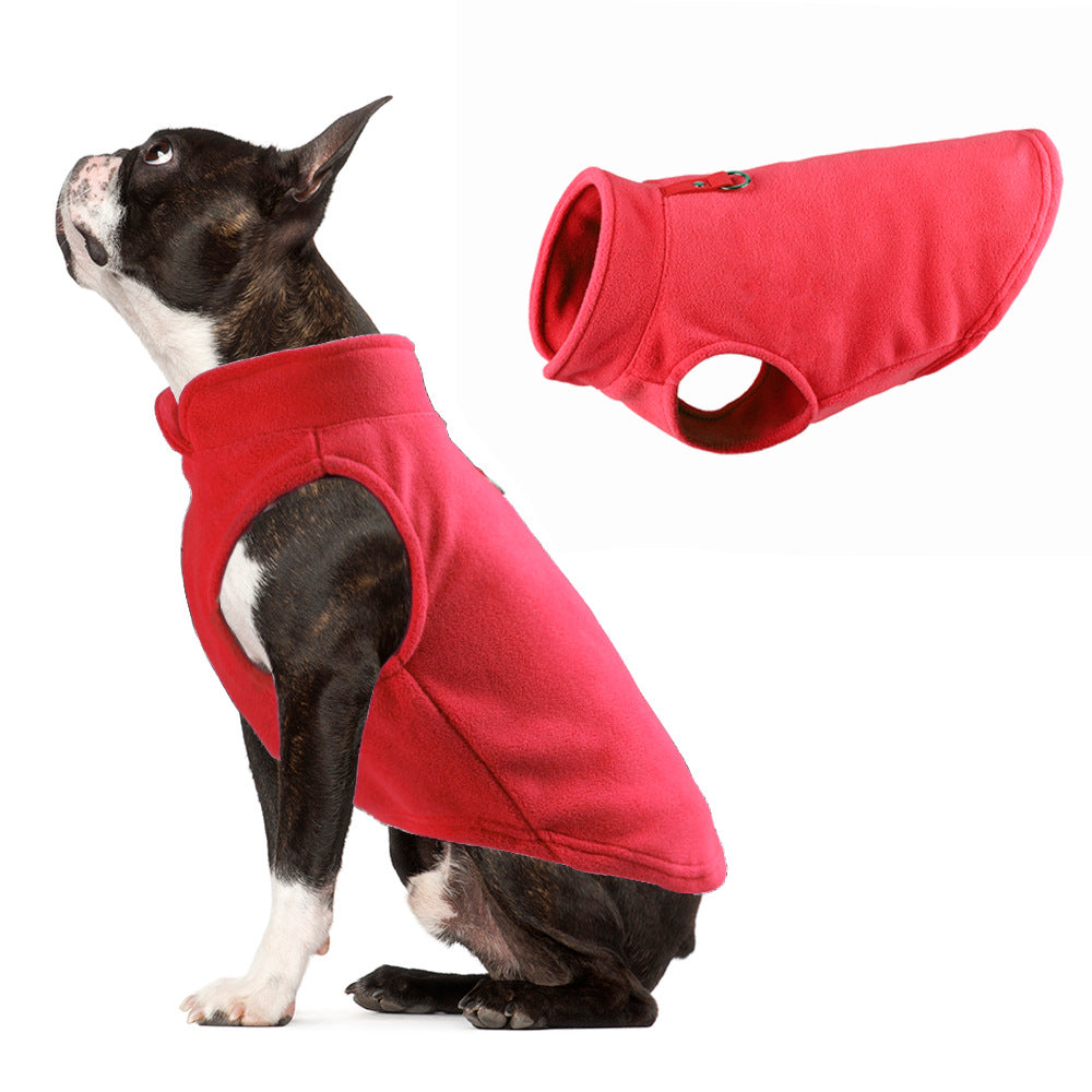 Pet Clothes-Thickened Solid Fleece- Pet Vest Dog Clothes- For small dogs- Winter wear.