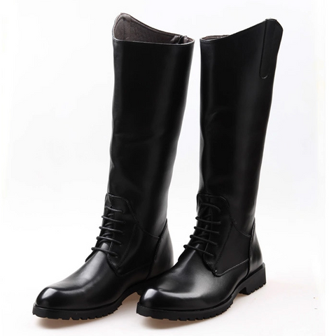 Botas de equitação para mulheres homens botas longas de couro à prova d'água preto marrom joelho botas altas