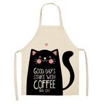 1Pcs Cotton and linen creative European and American cartoon cute cat apron