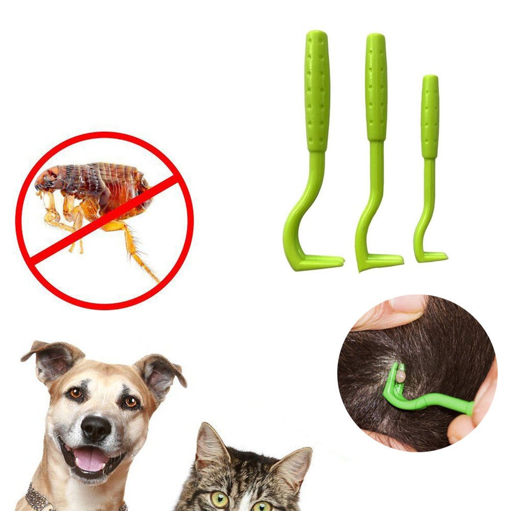 3pcs Dog Tick Clip Pet Flea Removal - Tool Cat Lice Remover Hook - Pet Grooming Supplies Kitten Comb Puppy Cleaning Supplies Tools - PetsDzign