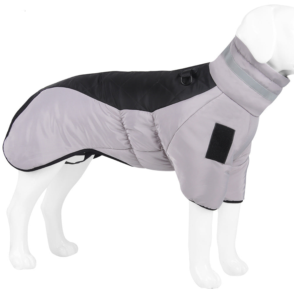 Roupas para animais de estimação outono e inverno - roupas grandes e grossas para cães - roupas acolchoadas de algodão quente e reflexivo para animais de estimação. 