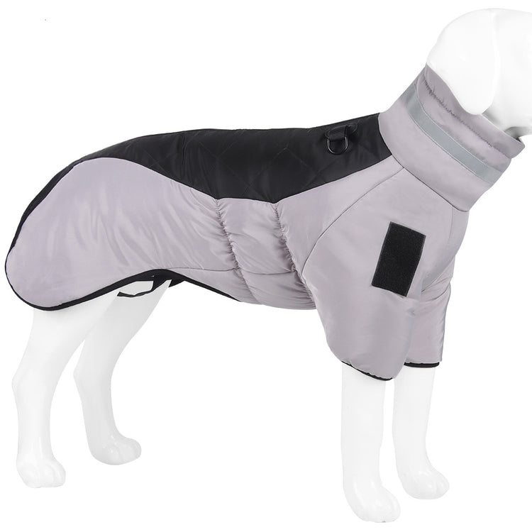 Pet Clothes Autumn And Winter -Thickened Large Dog Clothes- Reflective Warm Pet Cotton Padded Clothes .