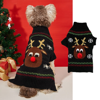 Christmas Pet Sweater -Winter Keep Warm Reindeer jerseys